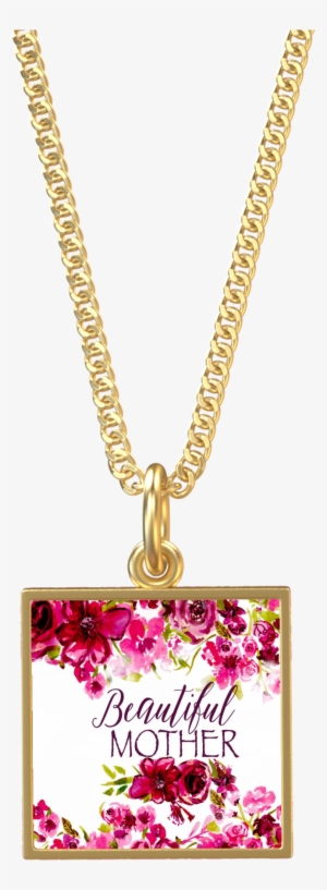Beautiful Mother Roses Square Gold Necklace - Necklace