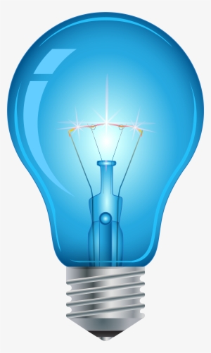 Blue Light Bulb Png Clip Art - Png Light Bulb Hd