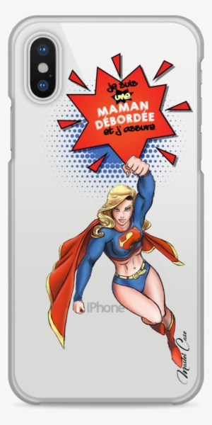 Coque Iphone X Super Maman Débordée- Watercolor Design - Iphone 5s
