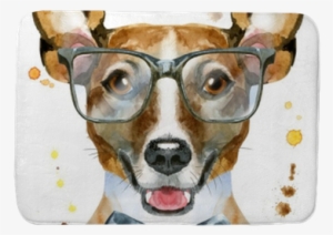 Watercolor Portrait Of Jack Russell Terrier With Bow-tie - Jack Russell Terrier
