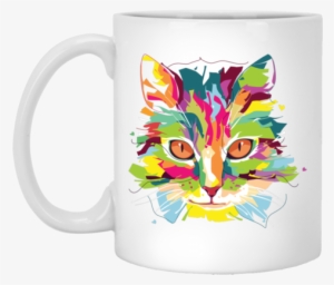 Special Cat Design Watercolor 11 Oz - Odd Side Cat In The Wall