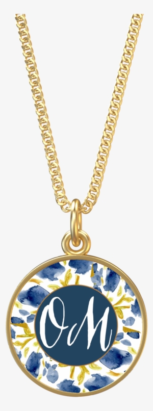 Om Round Gold Necklace - Locket