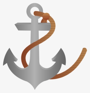 Ship Anchor With Rope - Ship Anchor Clipart