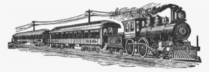 Far West Train Clipart - Black And White Clipart Train Steam Engine