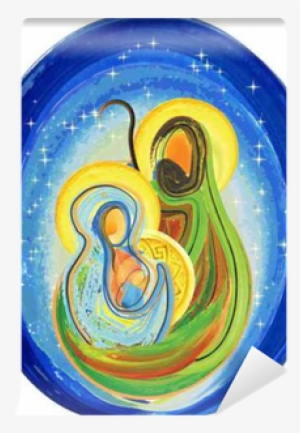Christmas Religious Nativity Scene, Holy Family Abstract - Holyfamily And Christmas Background