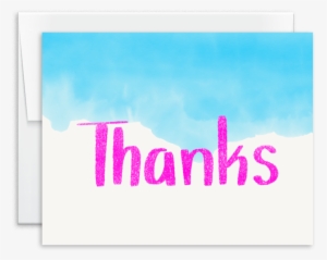Hand Lettered Watercolor Thank You Card - Skyline