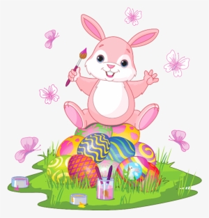 Cute Sad Face Clipart Clip Library Stock - Easter Bunny Painting Eggs