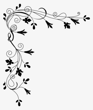 28 Collection Of White Flower Border Clipart Png - Flowers Clip Art Black And White Border
