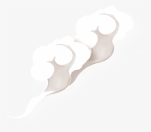 Hand Painted Auspicious Cloud White Png Hd Free Download - Illustration