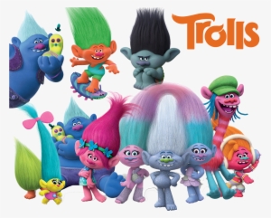 trolls movie cake toppers
