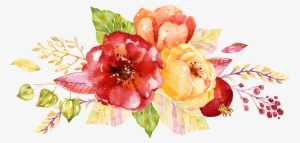 Wedding Invitation Flower Autumn Watercolor Painting - Logos Con Flores Vintage