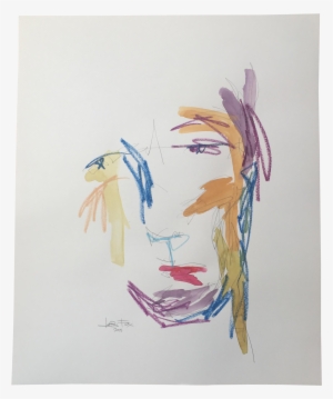 Abstract Original Face Painting - Watercolor Painting