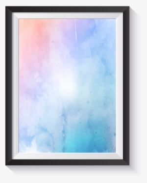 Scandi Water Colour Pink And Blue Minimal Nordic Print - Picture Frame