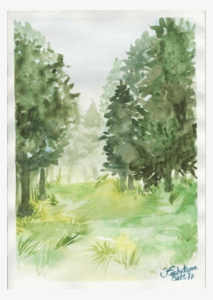 Forrest Drawing Watercolor Graphic Free - Watercolor Painting