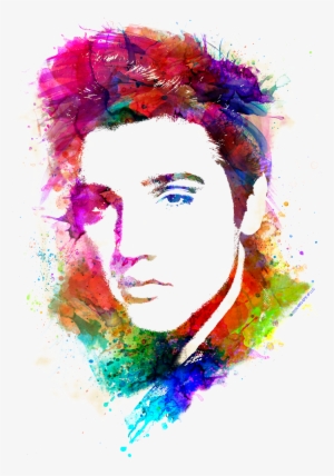 Elvis Presley Watercolor King Youth T Shirt - Elvis Presley Custom Watercolor King Men's Premium