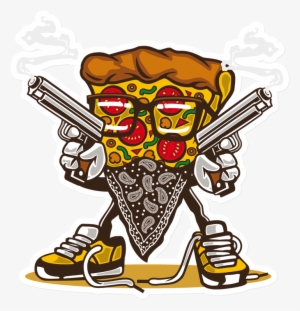 Sticker That Kick Ass Pizza Gangster - Gangsta Pizza