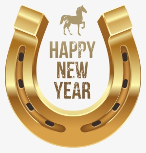 Happy New Year With Horse And Horseshoe Png Clipart - Hard It's Harder If You
