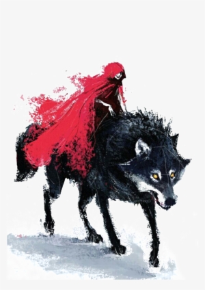 This Graphics Is Red Witch Pattern On The Painted Wolf's - Wolf And Red Riding Hood
