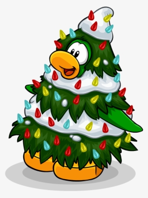 Tree Costume Happy Holidays Postcard - Club Penguin Christmas Tree