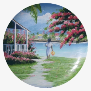 Path To Paradise Native Woman Plate - Painting