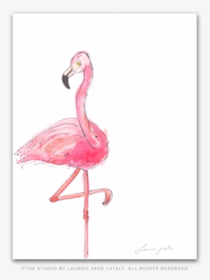 Flamingo No - Six - Watercolor Painting