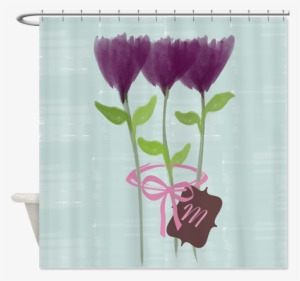 Custom Watercolor Violet Flowers Pastels Shower Curtain, - Watercolor Peony Gardener Journal