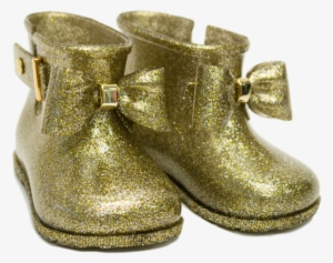 Rain Boot - Gold Glitter