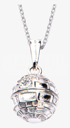 Womens Sterling Silver 3d Death Star Necklace - Star Wars Death Star Necklace - 925 One Size / Silver