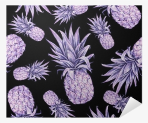 Pineapples On A Black Background - Summer Pineapple Print Outdoor Throw Pillow By Onebellacasa,