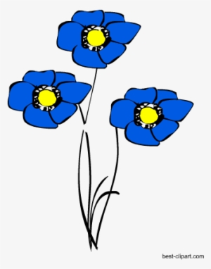 Blue Flowers, Free Spring Png Clip Art - Spring