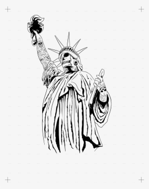 28 Collection Of Skull Statue Of Liberty Drawing