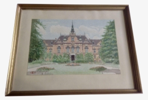 1959 Kk Architectural Watercolor Painting Of A European - Picture Frame