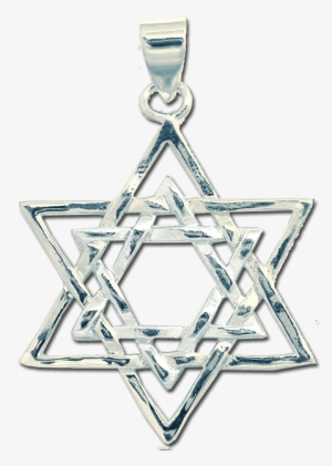 Dounble Star Of David Pendant In White Gold Filled - Gold-filled Jewelry