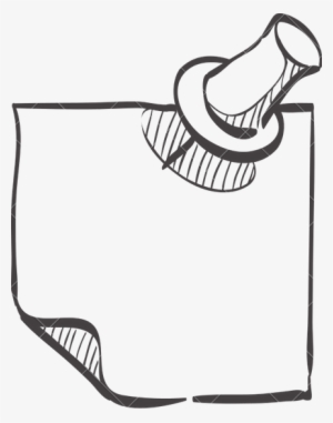 Sketch Icon Of A Sticky Note - Sticky Notes Icon Png