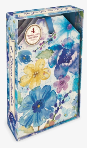 Blue Watercolor Floral Boxed Scented Sachets - Punch Studio Blue Watercolor Floral Boxed Sachets