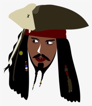 Painting Of Captain Jack Sparrows Face, Hair And Hat - Captain Jack Sparrow Clipart