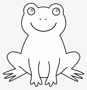 Cute Frog Clip Art Black And White - Frog Outline No Background