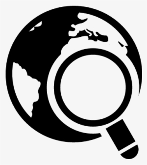 World With Magnifying Glass Vector - Magnifying Glass Symbol Png