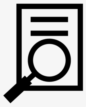 Paper With Text And Magnifying Glass Vector - Document Magnifying Glass Icon