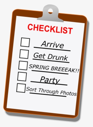 Epic Spring Break Vacation Checklist - Clipboard Clip Art