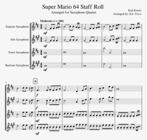 Super Mario 64 Staff Roll Sheet Music Composed By Koji - Star Wars For Saxophone Quartet