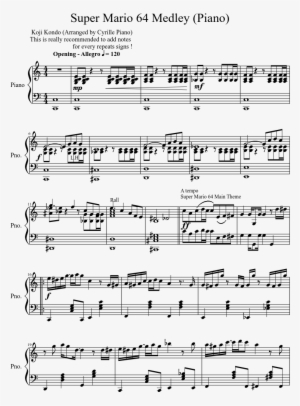 Super Mario 64 Medley Sheet Music Composed By Koji - Blood Moon Waltz Piano Sheet Music