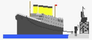 Titanic In Dock - Titanic Pixel Art