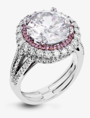 Simon G 18k White & Rose Gold Engagement Ring With - Simon G 18k Large Center Halo Engagement Ring