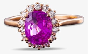Untreated Ceylon Pink Sapphire And Diamond Ring, - Diamond