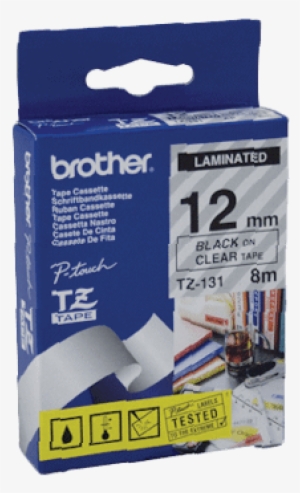 Brother P Touch Tapes, 12 Mm, Black On Clear Tape - Brother Tz-161 36mm X 8m Black