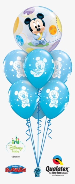 Pale Blue Baby Mickey - 22 Bubble Baby Mickey Mouse Balloon