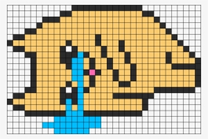 Crying Cat Emoticon Perler Bead Pattern / Bead Sprite - Pixel Cat Emoji