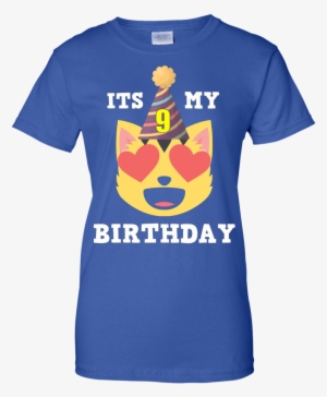 9th Birthday T-shirt Heart Eyes Cat Emoji Birthday