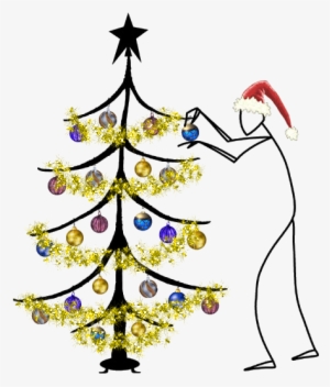 Put Tinsel On A Tree - Drawing